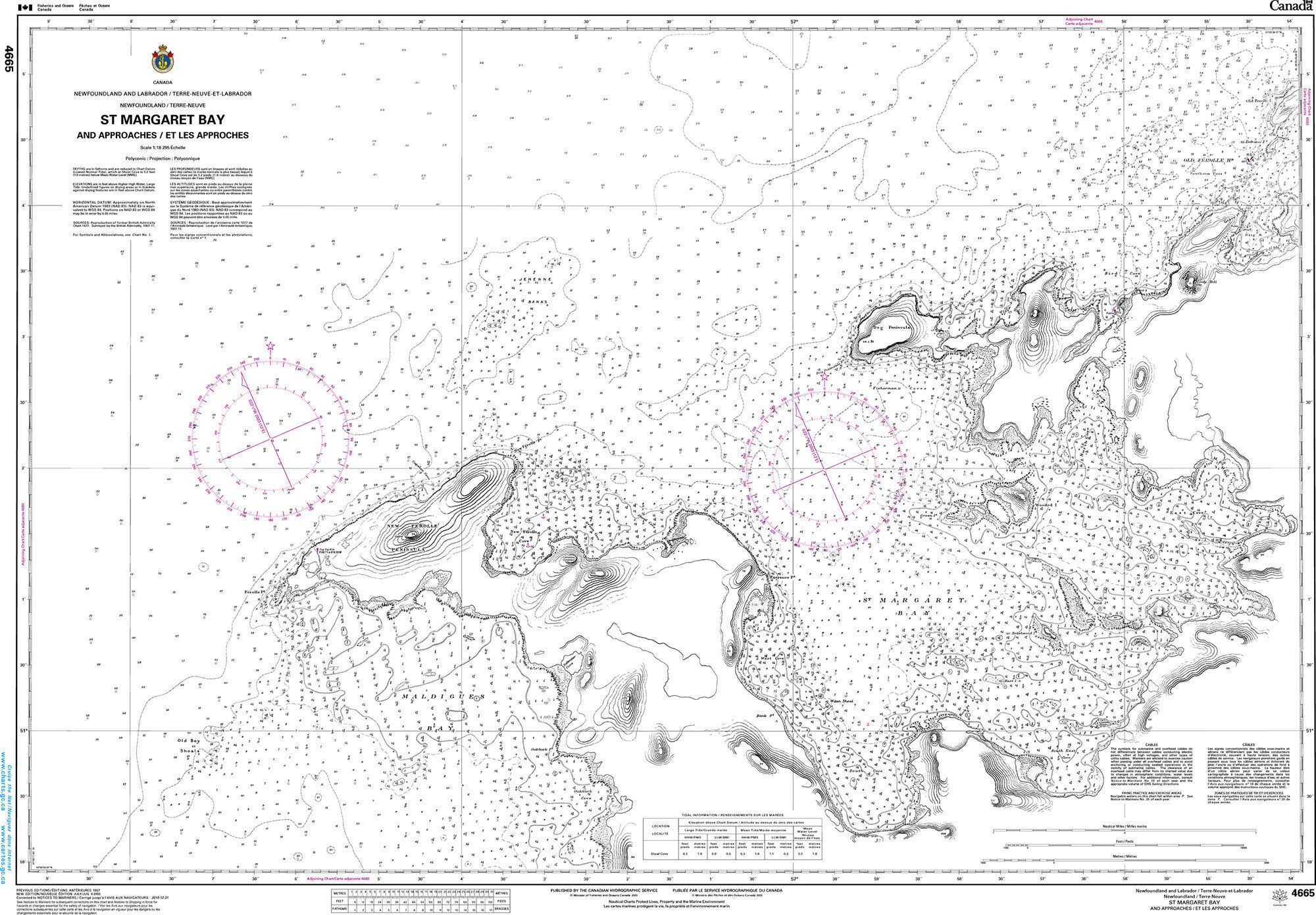 Canadian Hydrographic Service Nautical Chart CHS4665: St. Margaret Bay and Approaches/et les approches