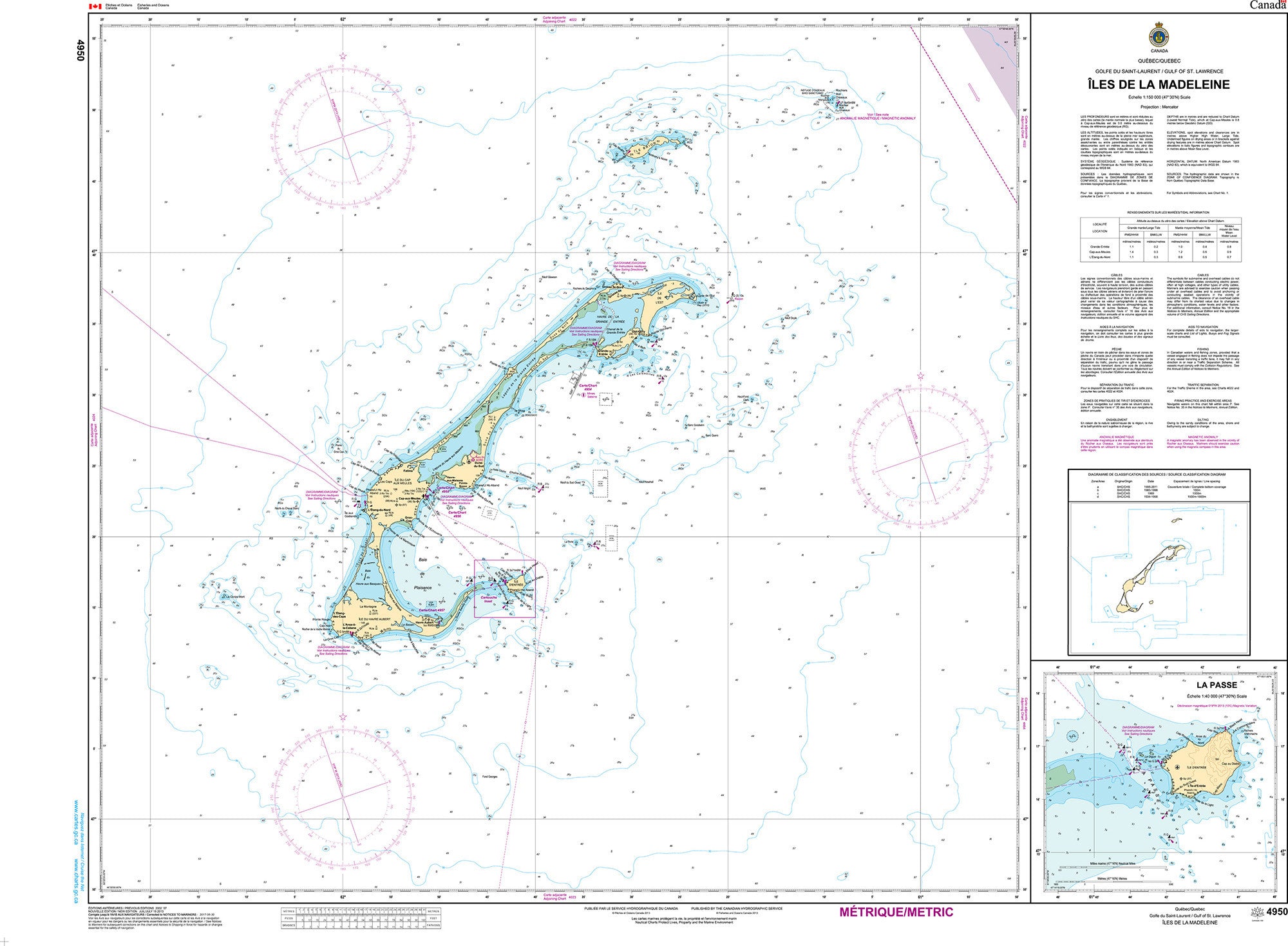 Canadian Hydrographic Service Nautical Chart CHS4950: Îles de la Madeleine