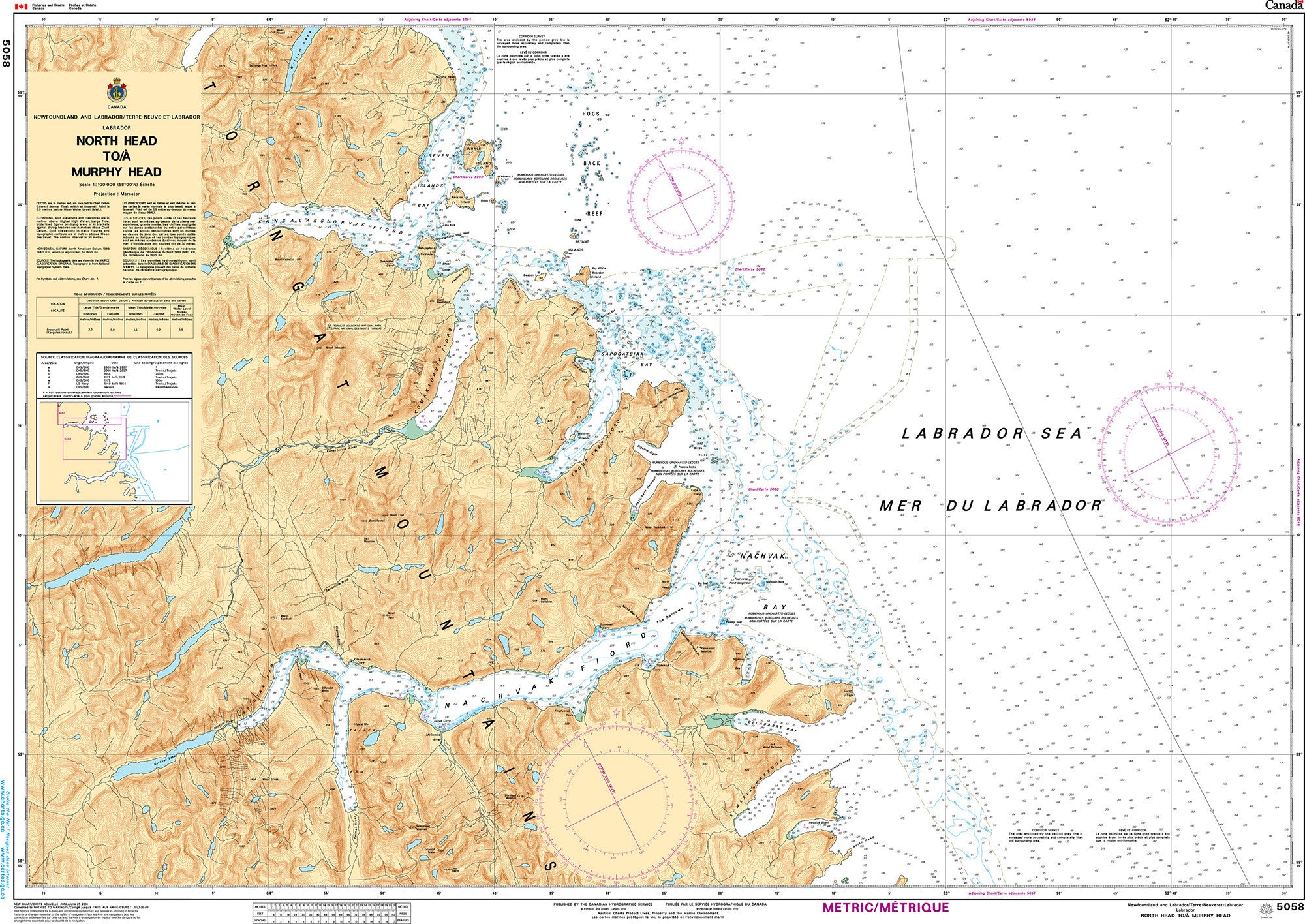 Canadian Hydrographic Service Nautical Chart CHS5058: North Head to/à Murphy Head