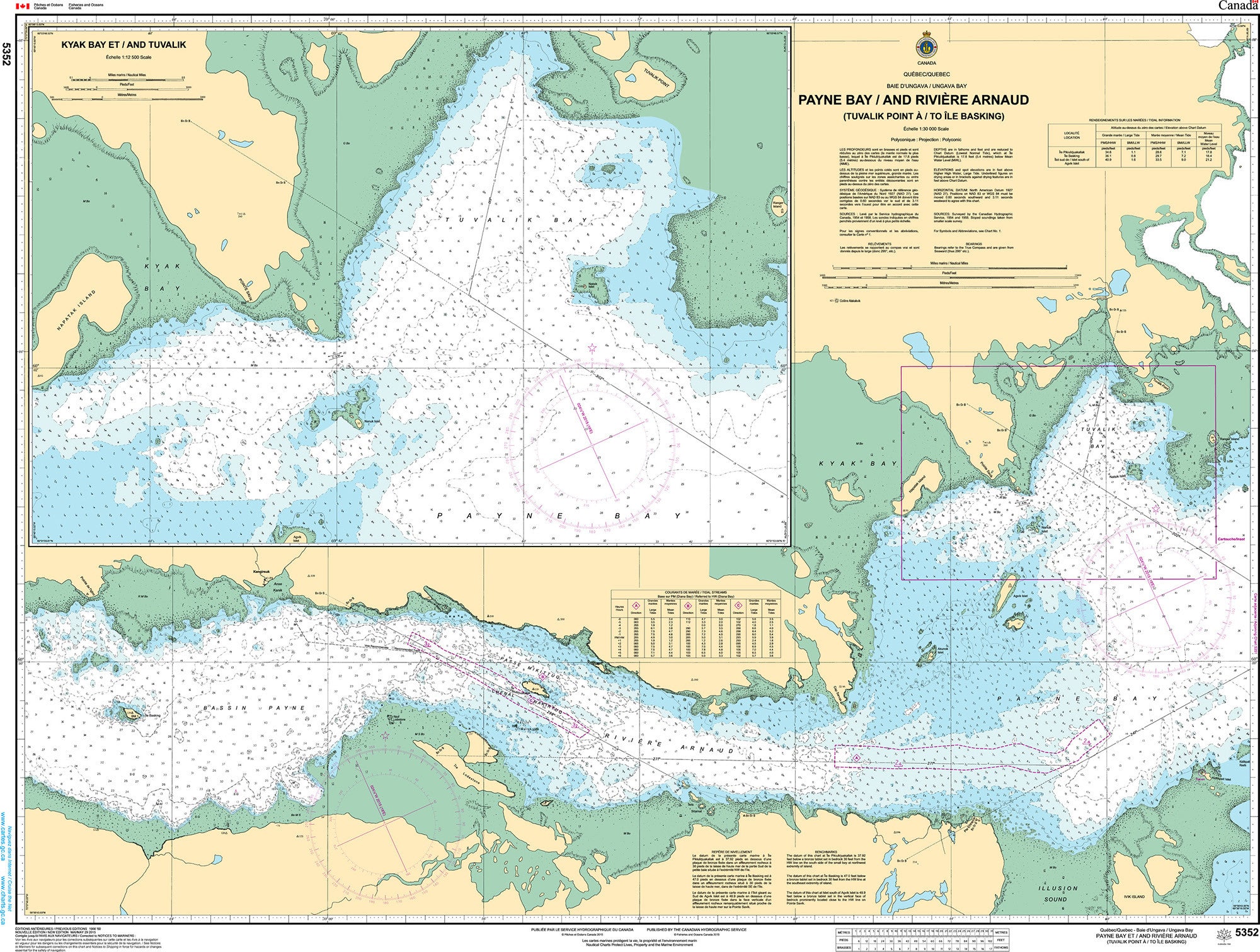 Canadian Hydrographic Service Nautical Chart CHS5352: Payne Bay and River (Tuvalik Point to Basking Island)