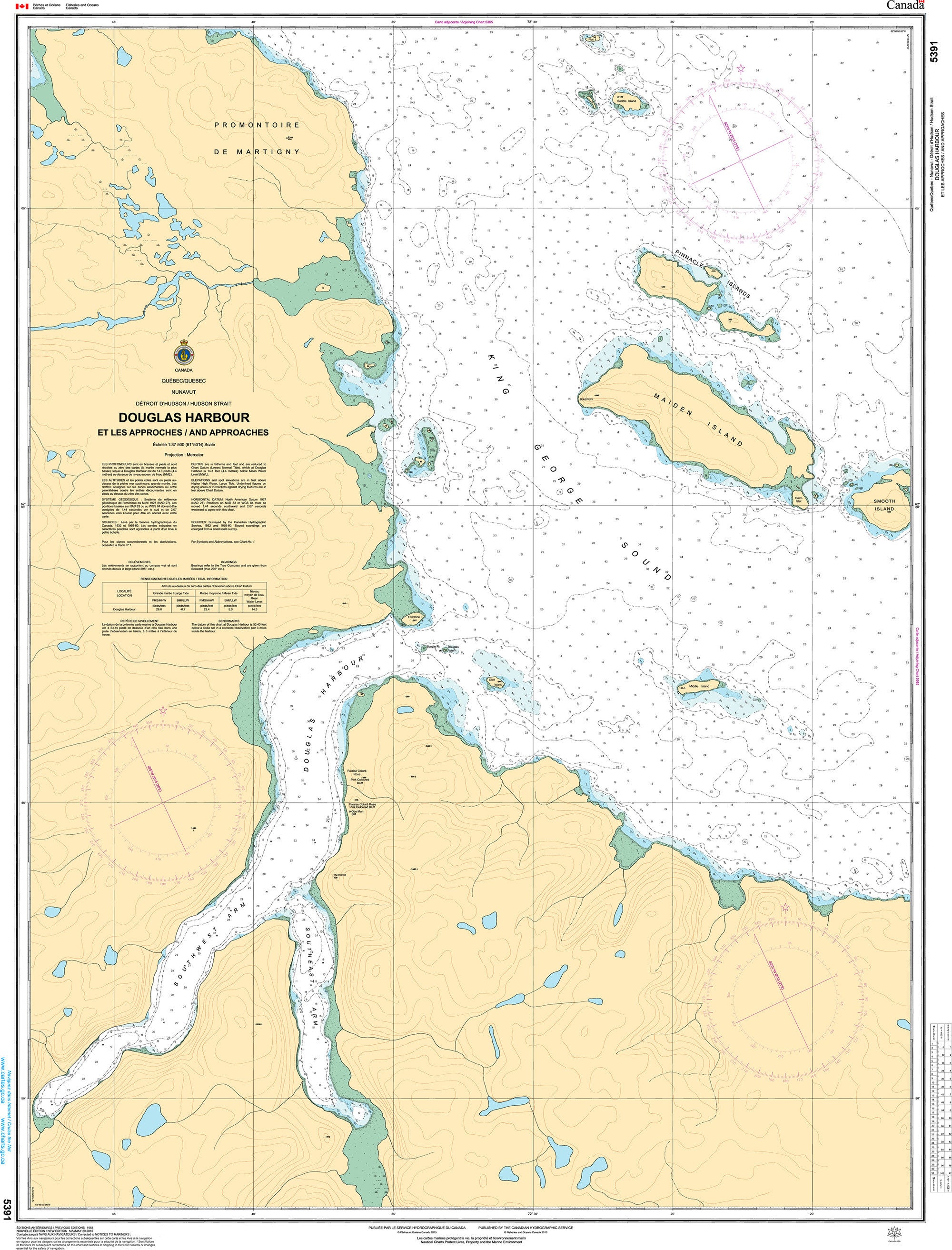 Canadian Hydrographic Service Nautical Chart CHS5391: Douglas Harbour and Approaches