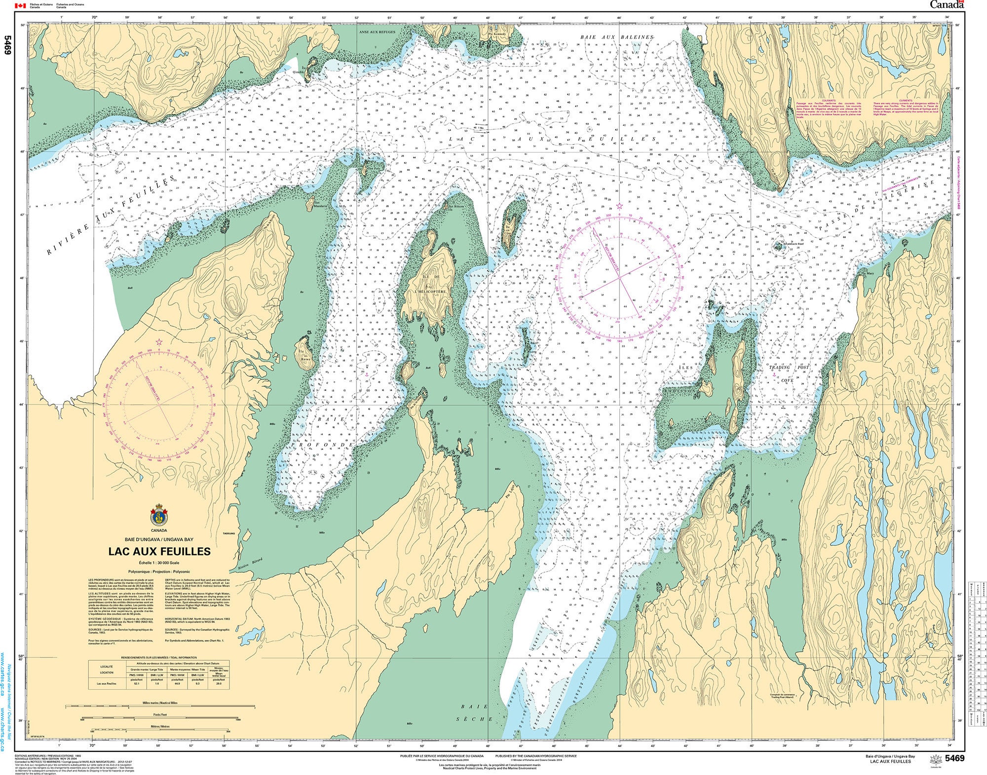 Canadian Hydrographic Service Nautical Chart CHS5469: Lac aux Feuilles