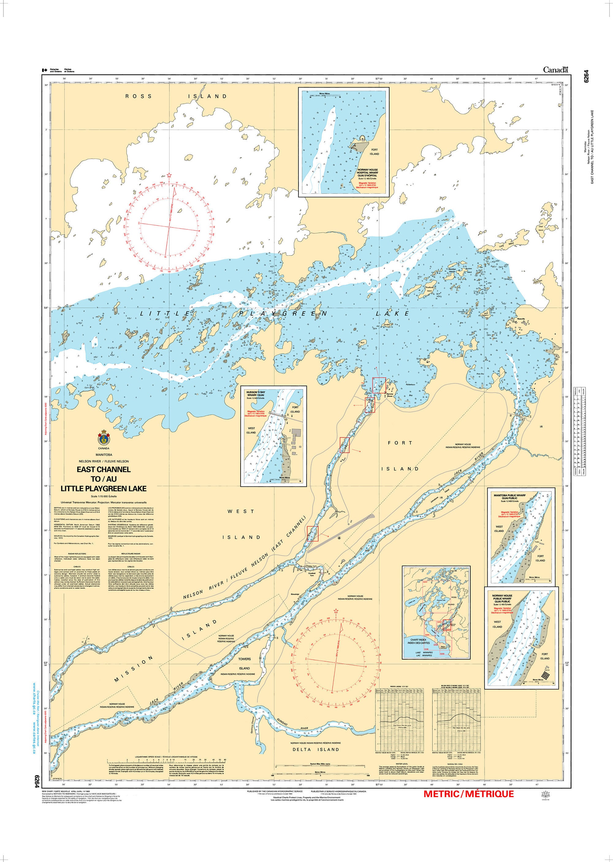 Canadian Hydrographic Service Nautical Chart CHS6264: East Channel to/au Little Playgreen Lake