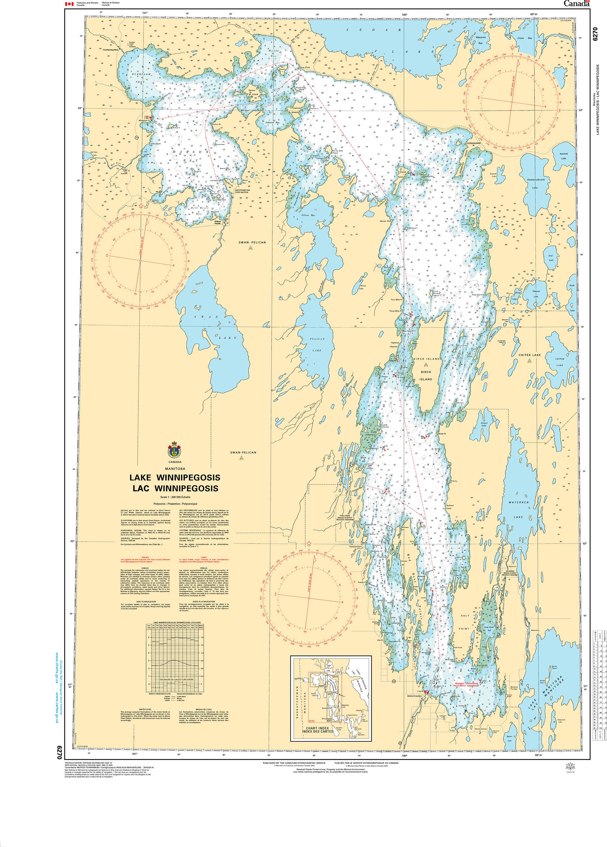 Canadian Hydrographic Service Nautical Chart CHS6270: Lake Winnipegosis/Lac Winnipegosis