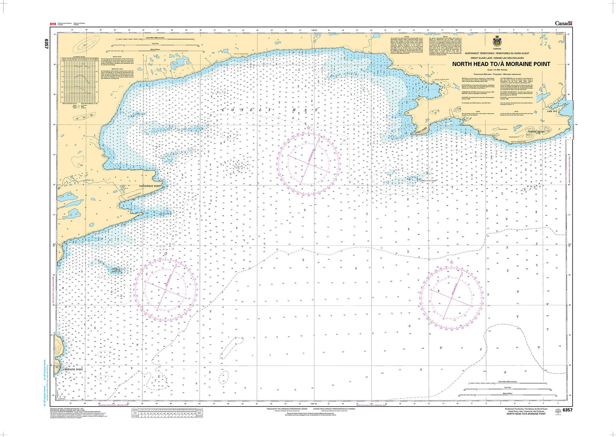 Canadian Hydrographic Service Nautical Chart CHS6357: North Head to/à Moraine Point
