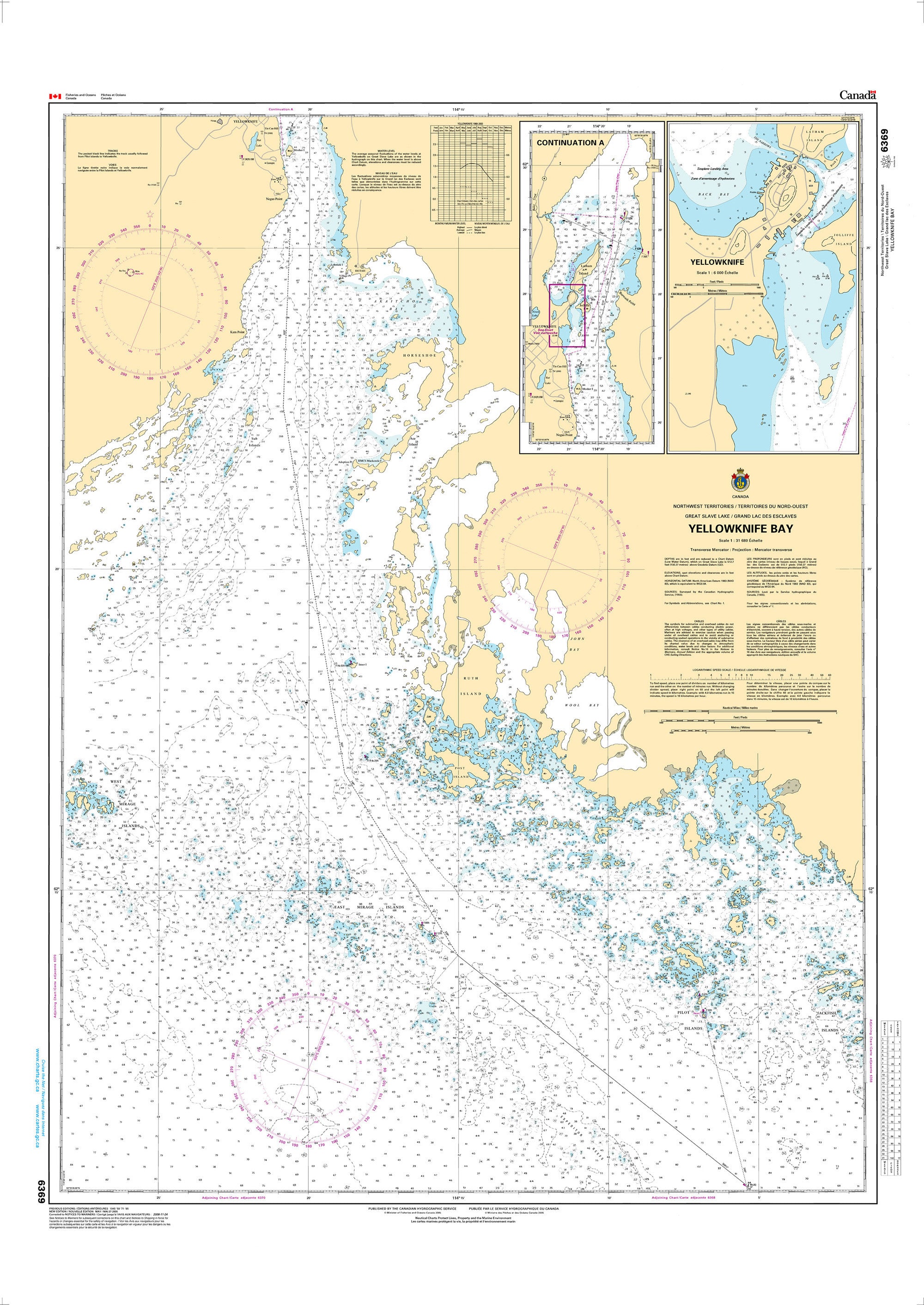 Canadian Hydrographic Service Nautical Chart CHS6369: Yellowknife Bay