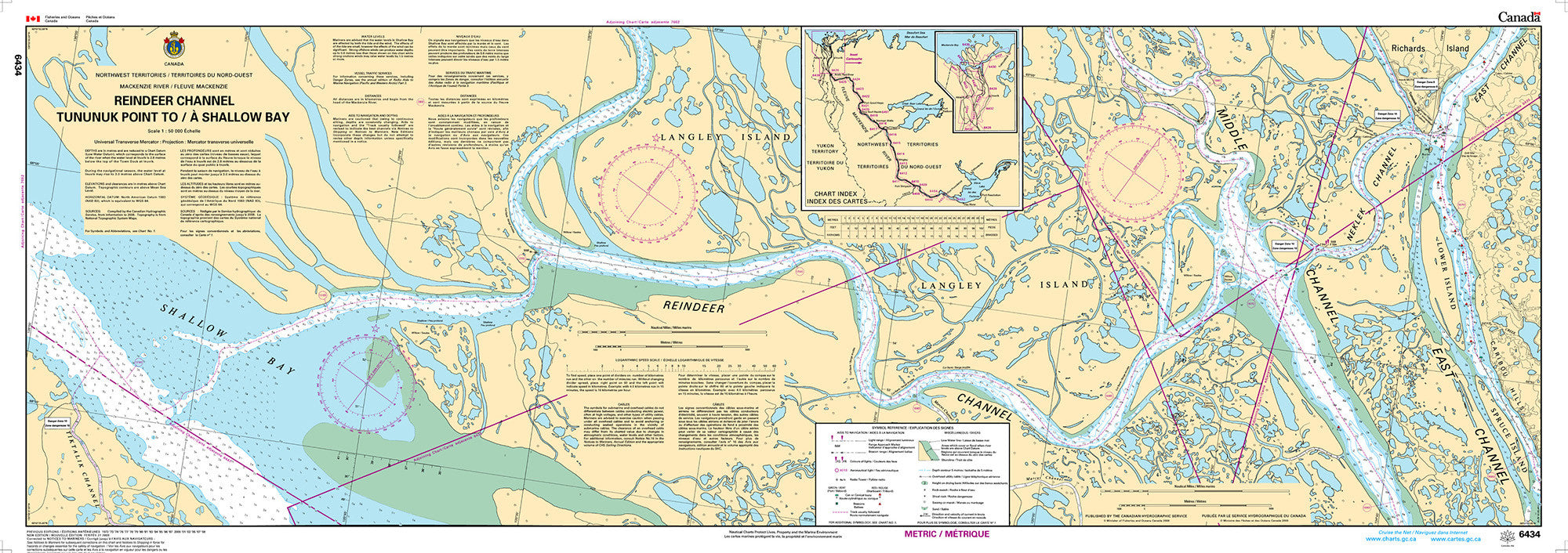 Canadian Hydrographic Service Nautical Chart CHS6434: Reindeer Channel, Tununuk Point to/à Shallow Bay