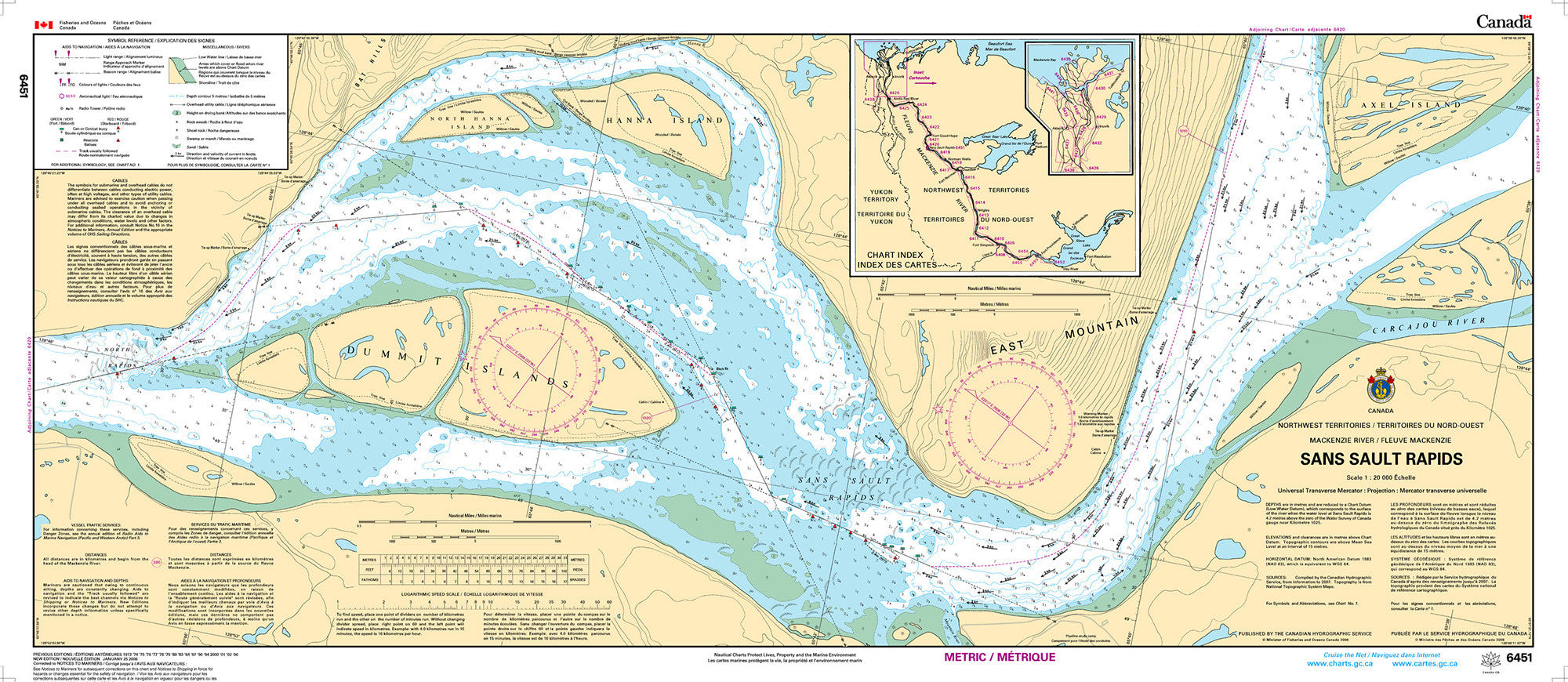 Canadian Hydrographic Service Nautical Chart CHS6451: Sans Sault Rapids