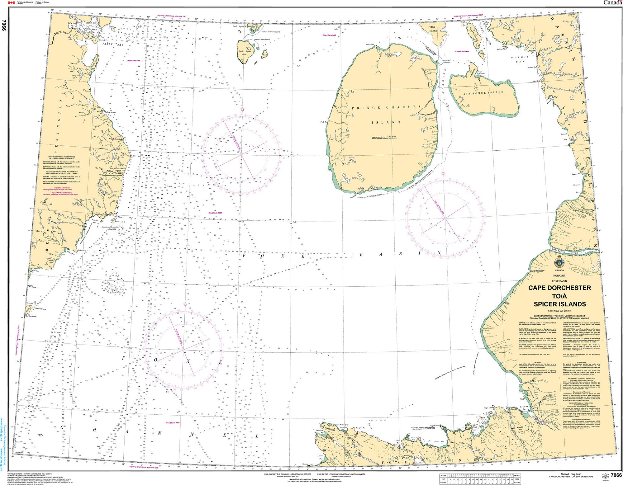 Canadian Hydrographic Service Nautical Chart CHS7066: Cape Dorchester to Spicer Islands
