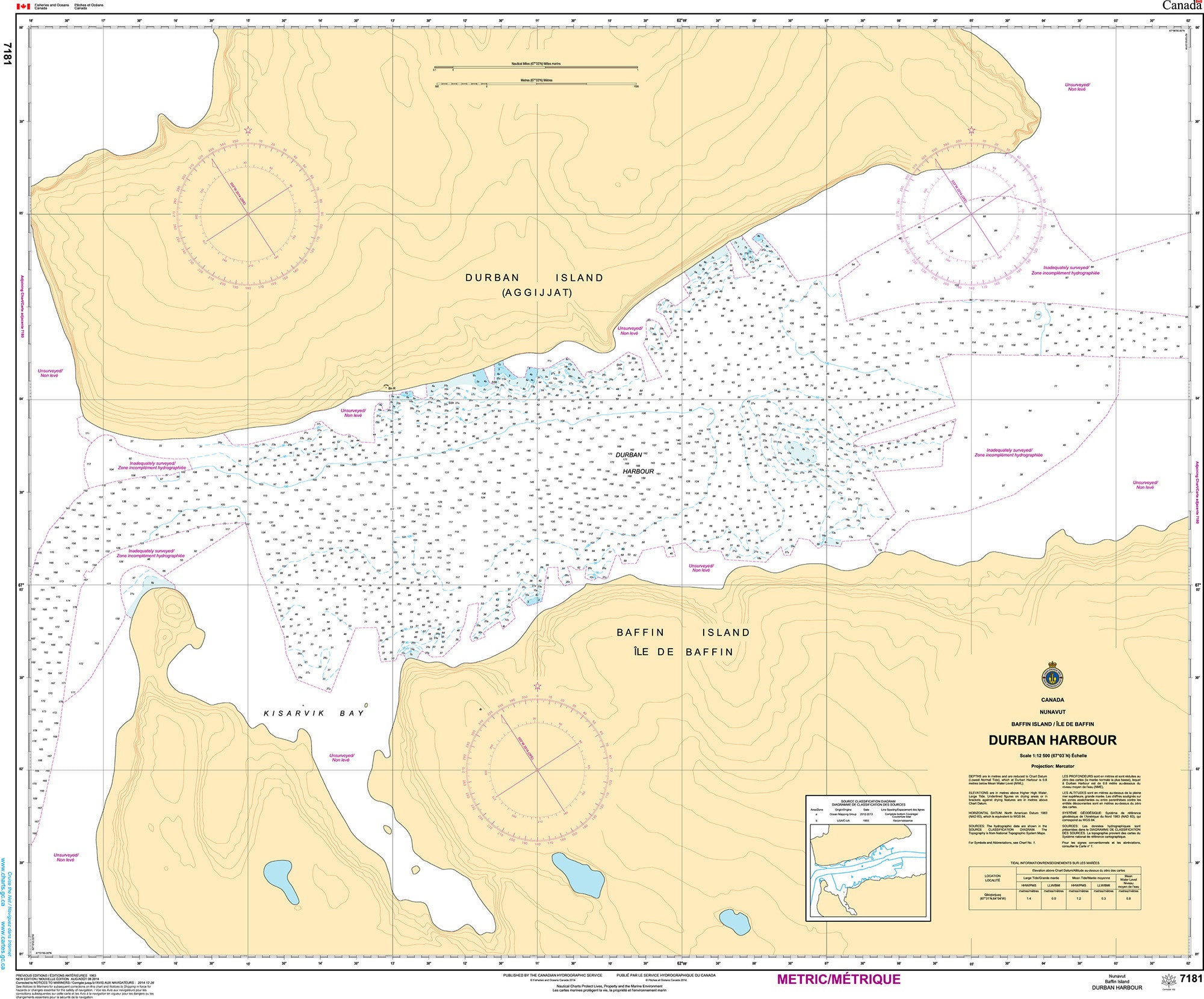 Canadian Hydrographic Service Nautical Chart CHS7181: Durban Harbour