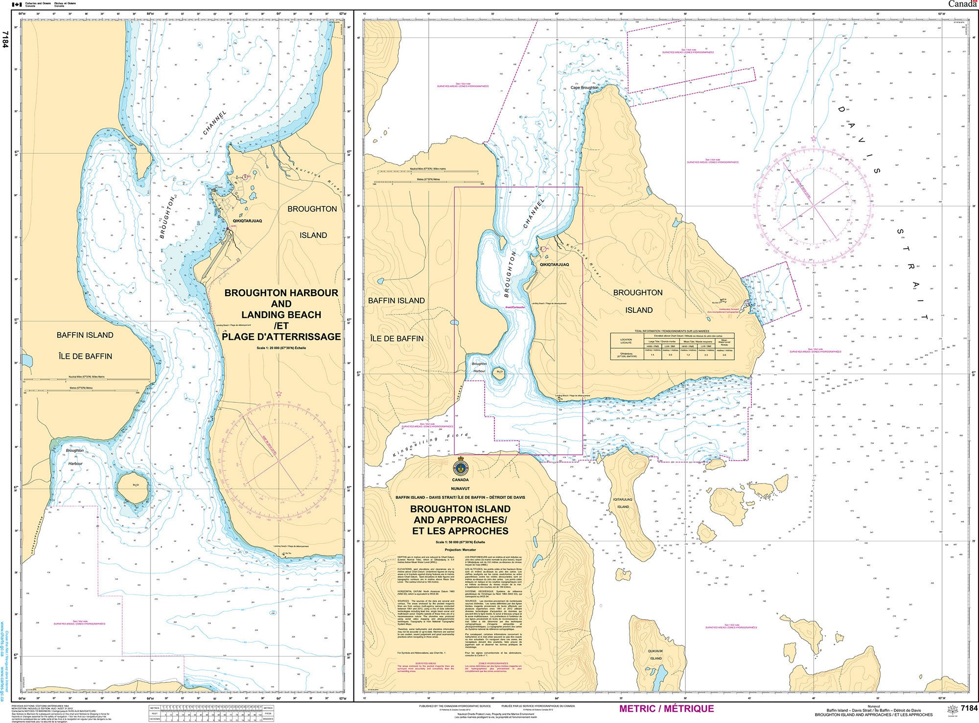 Canadian Hydrographic Service Nautical Chart CHS7184: Broughton Island and Approaches