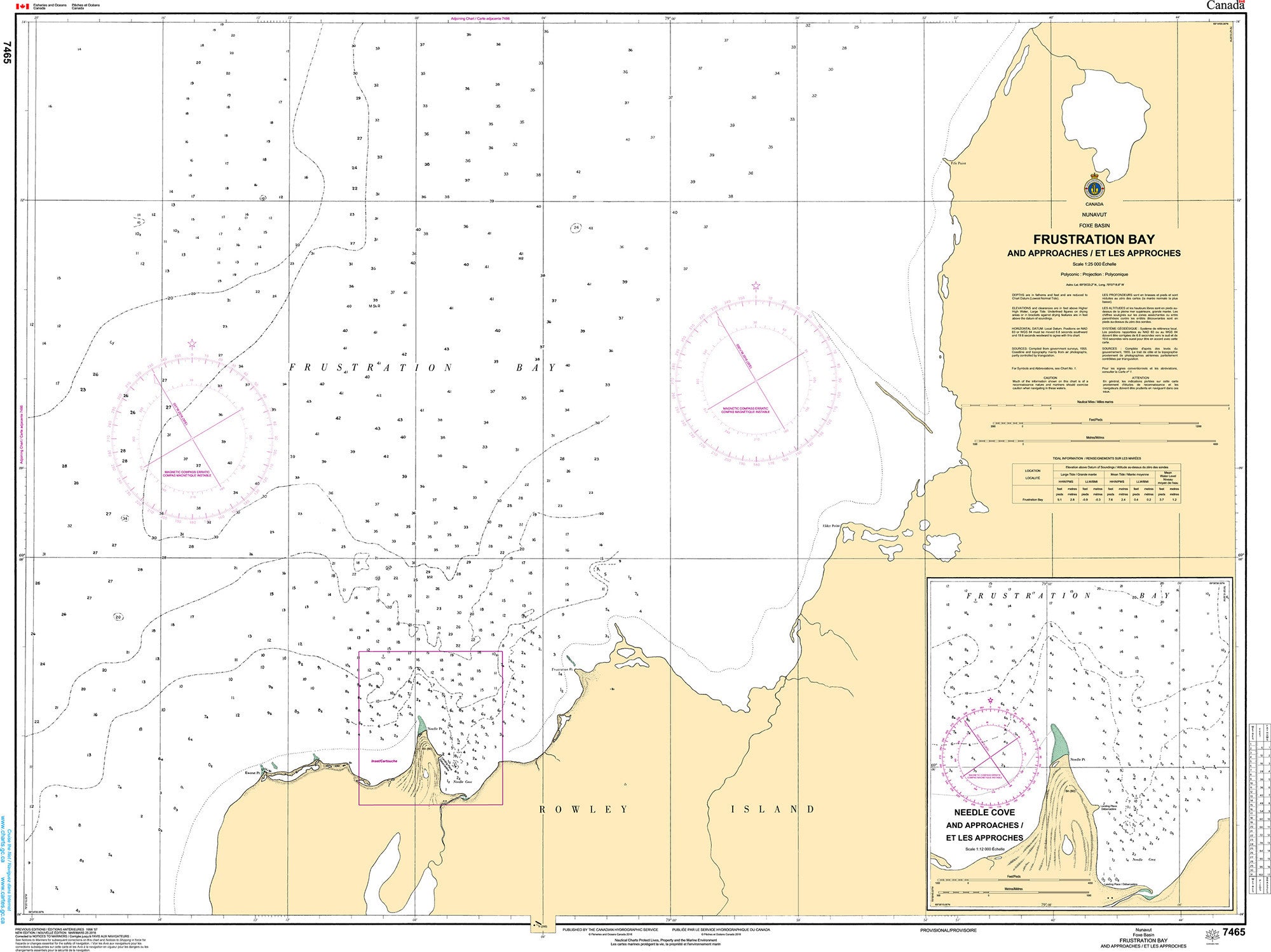 Canadian Hydrographic Service Nautical Chart CHS7465: Frustration Bay and Approaches