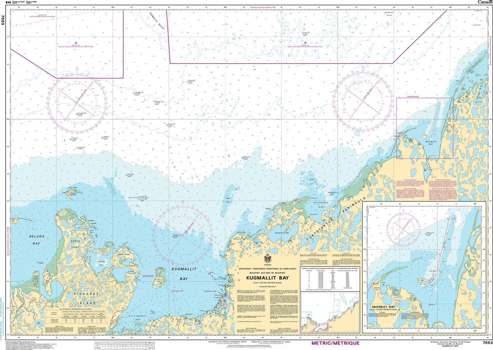 Canadian Hydrographic Service Nautical Chart CHS7663: Kugmallit Bay
