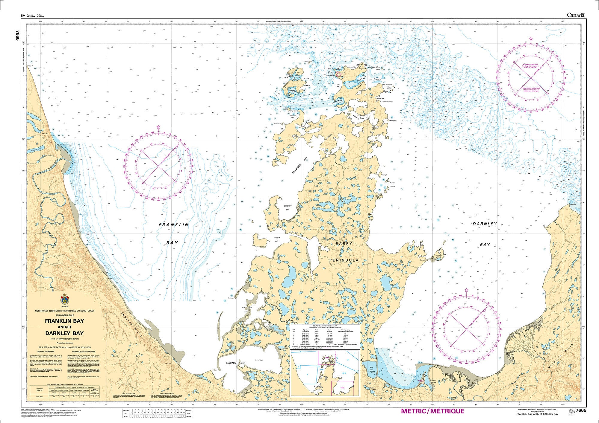 Canadian Hydrographic Service Nautical Chart CHS7665: Franklin Bay and/et Darnley Bay