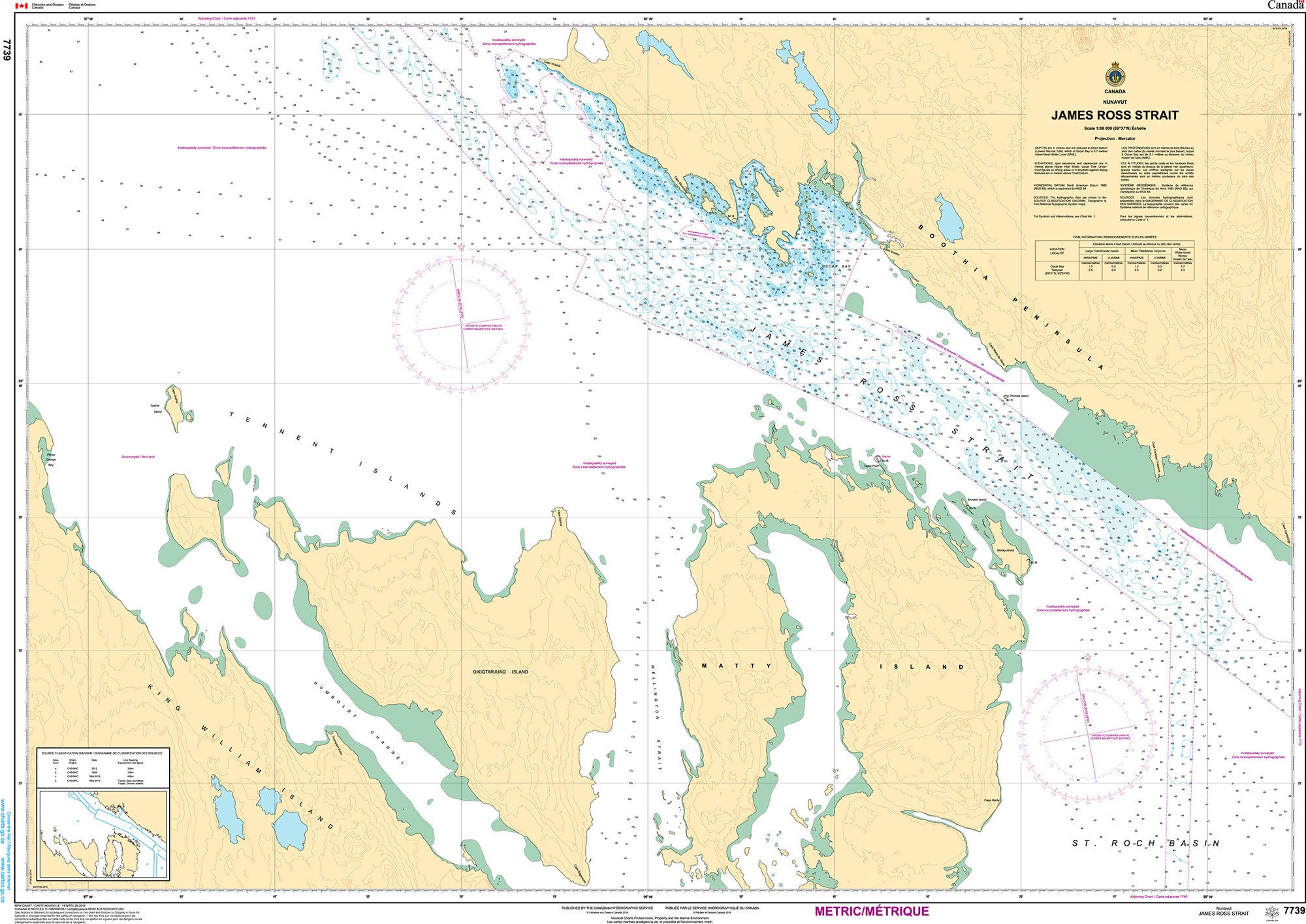 Canadian Hydrographic Service Nautical Chart CHS7739: James Ross Strait