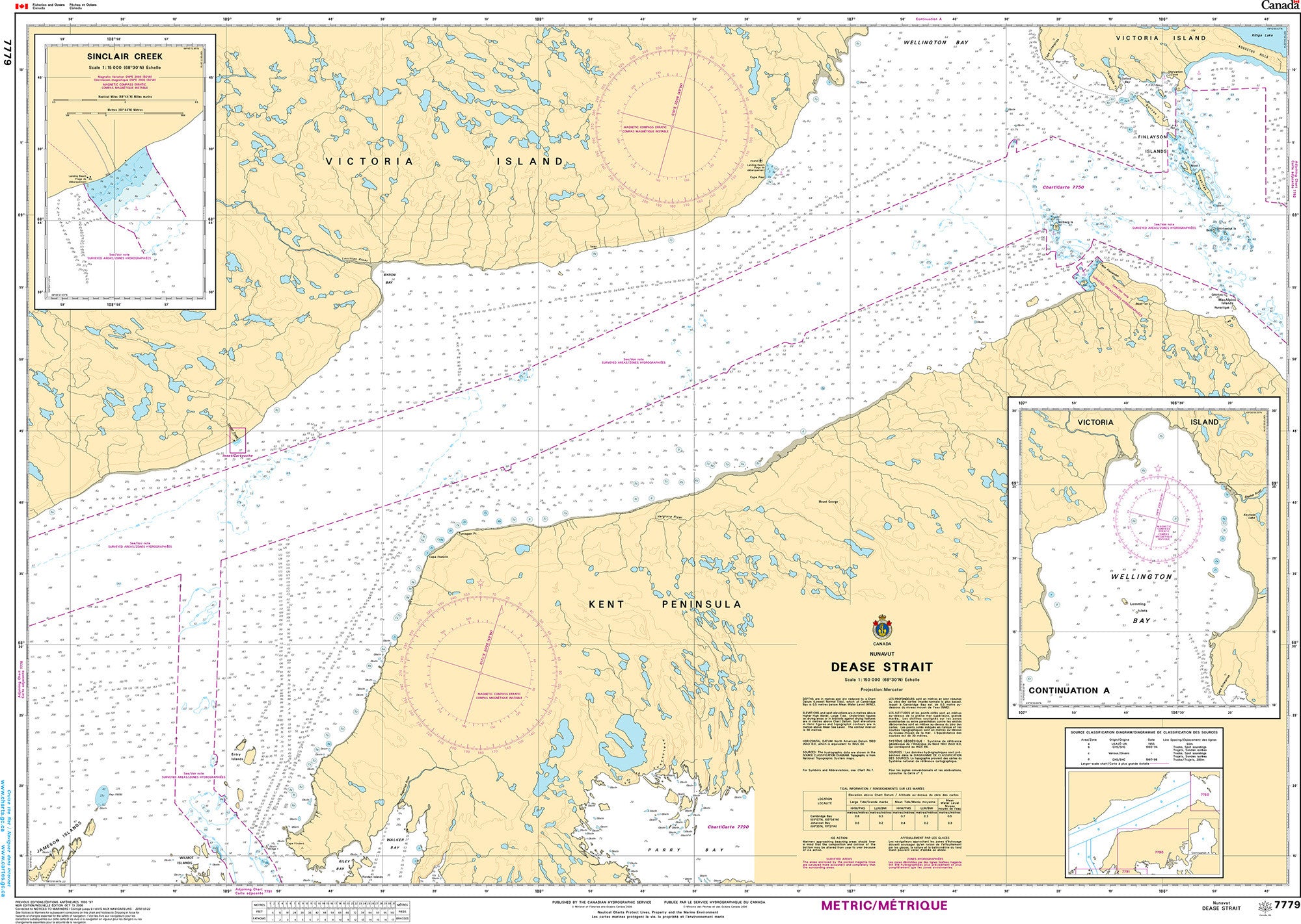 Canadian Hydrographic Service Nautical Chart CHS7779: Dease Strait