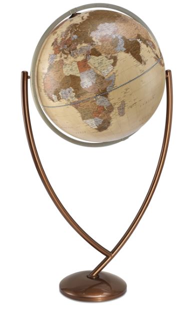 Colombo Apricot Ocean 24" Floor World Globe By Zoffoli Globes