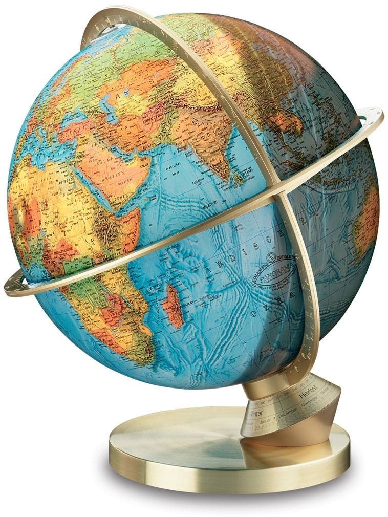 Brass Marco Polo Illuminated 13 Inch Desktop World Globe By Columbus Globes