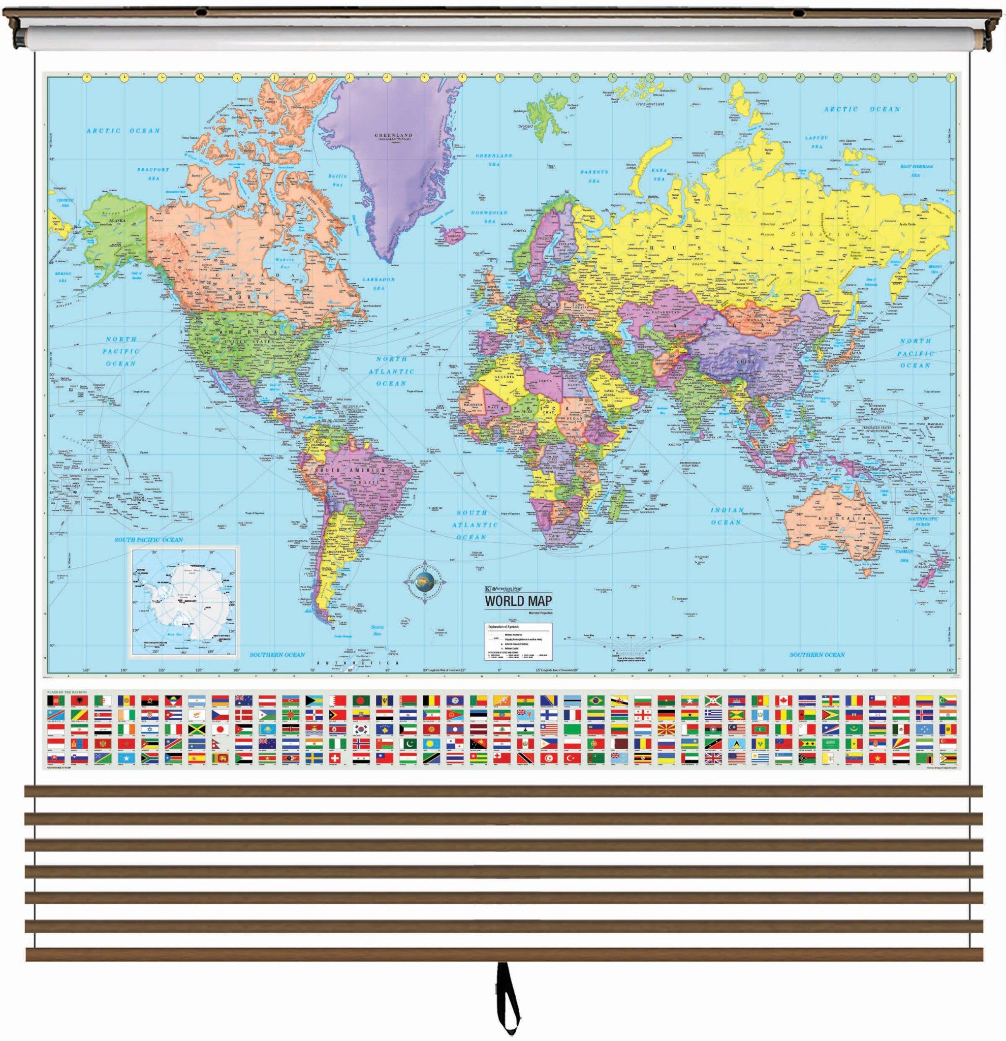 Kappa Map Group  Advanced Political Wall Map Custom Set 2 7 Maps