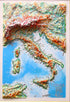 Italy 3D Raised Relief Map - Gift size 12 inch x 9 inch